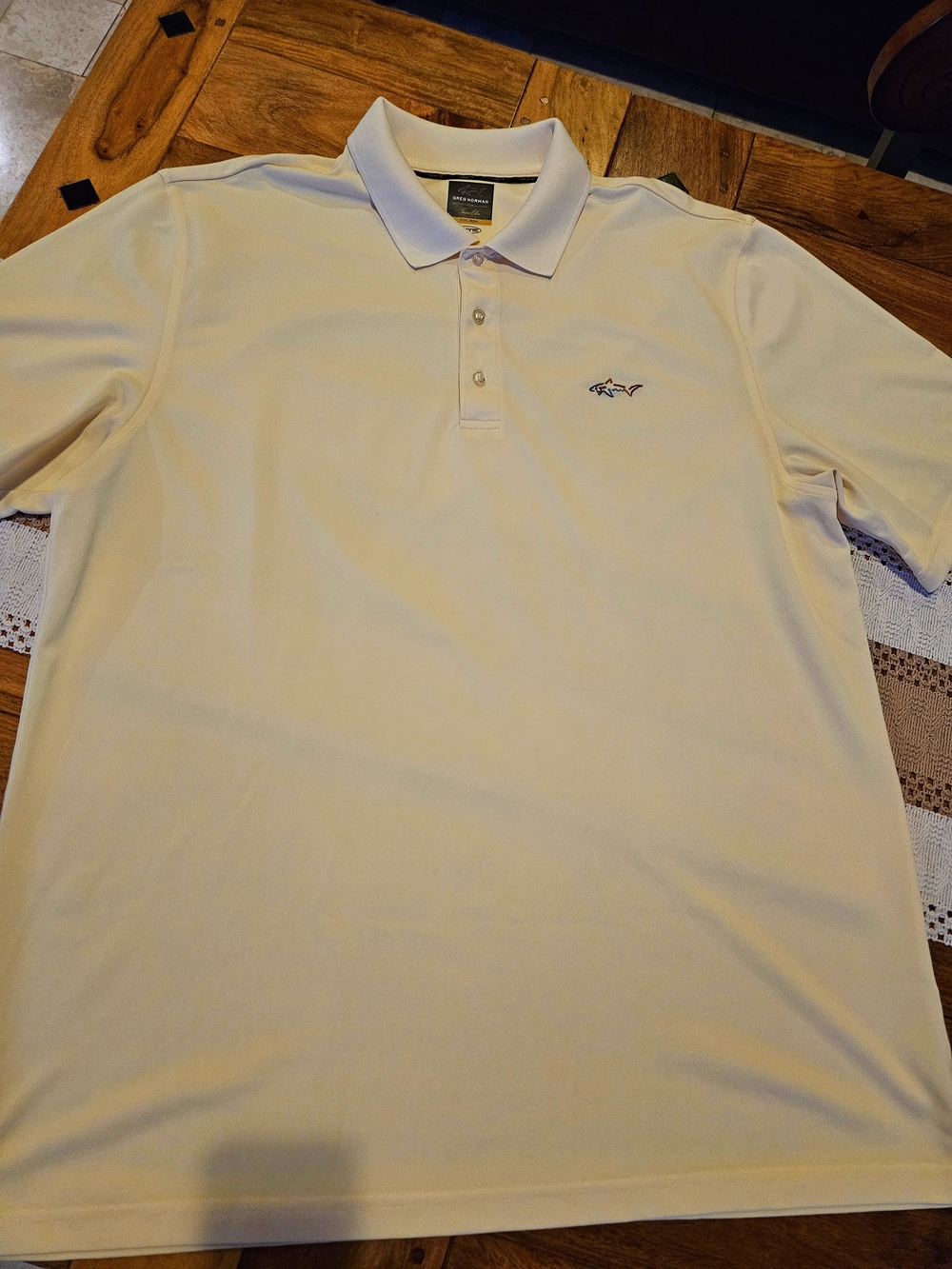 Greg Norman Collection Men's Yellow Polo with Subtle Shark Logo